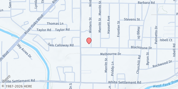 Map showing River Oaks Community Ctr. Mobile at 5300 Blackstone Dr., River Oaks, TX