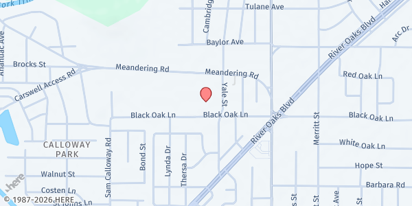 Map showing St. Paul the Apostle Catholic at 5508 Black Oak Ln., River Oaks, TX