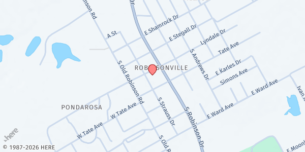 Map showing Shepherd's Heart Robinson Food Pantry at 106 W. Lyndale Dr., Robinson, TX