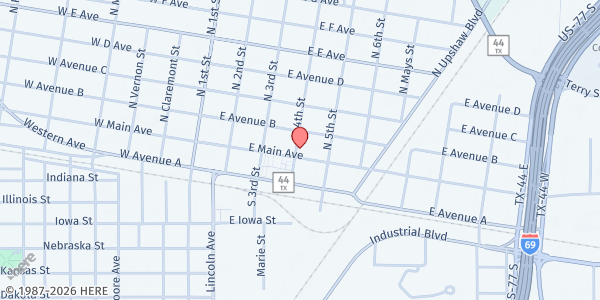 Map showing St. Anthony's Social Services- Robstown at 403 E. Main Ave., Robstown, TX