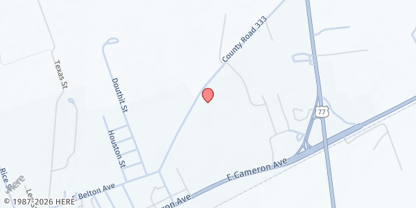 Map showing Hunter's Chase Senior Apartments at 1502 E. Belton Ave, Rockdale, TX