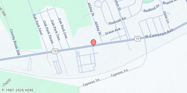 Map showing Rockdale Mobile Pantry at 655 W. US Highway 79, Rockdale, TX