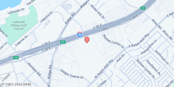 Map showing Lake Pointe Church - Rockwall at 701 E. Interstate 30, Rockwall, TX