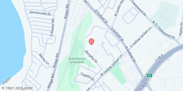 Map showing Our Lady of the Lake Catholic Church at 1305 Damascus Rd., Rockwall, TX