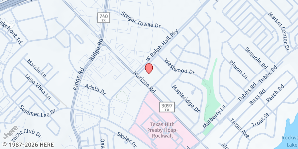 Map showing Our Savior Lutheran Church at 3003 Horizon Rd., Rockwall, TX