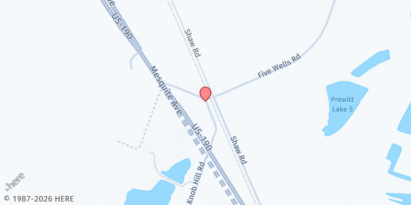 Map showing Rogers Community Alliance at 10407 Knob Hill Rd., Rogers, TX