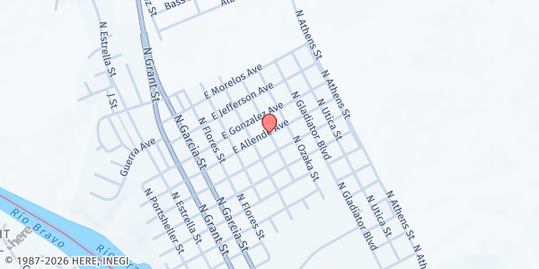 Map showing Bethel Mission Inc. at 206 N. Bethel Street, Roma, TX