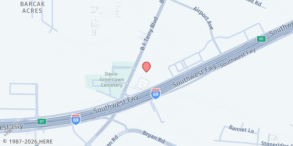 Map showing Victory Life Church International at 3501 B F Terry Blvd, Rosenberg, TX