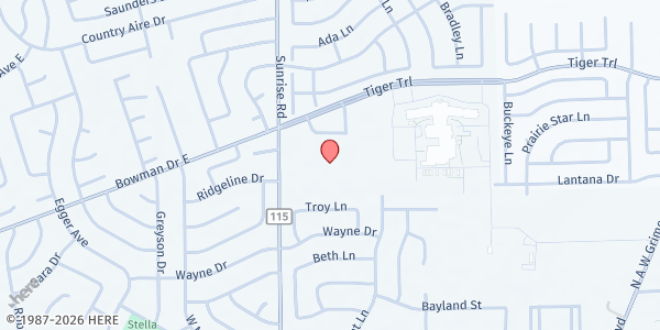 Map showing Love Serve Feed @ Hernandez Middle School at 1901 Sunrise Rd., Round Rock, TX