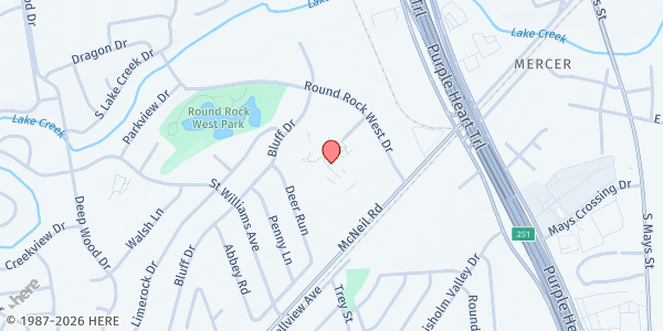 Map showing St. Vincent De Paul Society Round Rock at 620 Round Rock West, Round Rock, TX