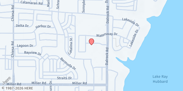 Map showing Cornerstone Church at 4000 Dalrock Rd., Rowlett, TX