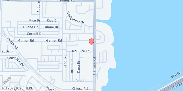 Map showing Zion Baptist Church at 2517 Dalrock Rd., Rowlett, TX