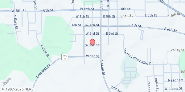 Map showing Rusk Cares - Good Samaritan at 190 W. Second Street, Rusk, TX