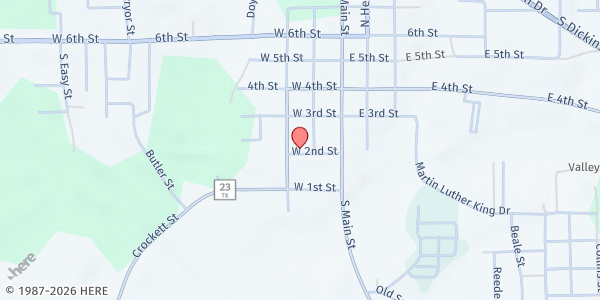 Map showing Rusk Cares - Good Samaritan at 190 W. 2nd St., Rusk, TX
