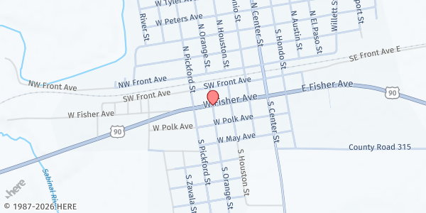 Map showing Sabinal Methodist Church at 200 W Fisher Ave, SABINAL, TX
