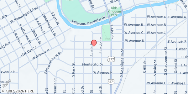 Map showing Lifepoint Baptist Church at 810 Austin St., San Angelo, TX