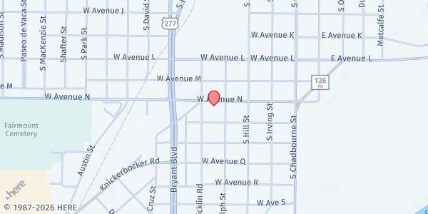 Map showing Project Dignidad at 313 W. Ave. N., San Angelo, TX