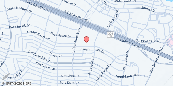 Map showing Sierra Vista UMC at 4522 College Hills Blvd., San Angelo, TX