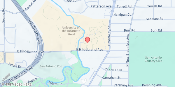 Map showing Cardinal's Cupboard - Ettling Center for Civic Leadership and Sustainability at 4301 Broadway, San Antonio, TX
