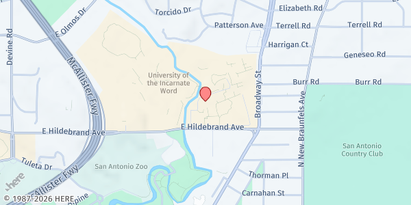 Map showing Cardinal's Cupboard - Joeris Hall at 4301 Broadway, San Antonio, TX