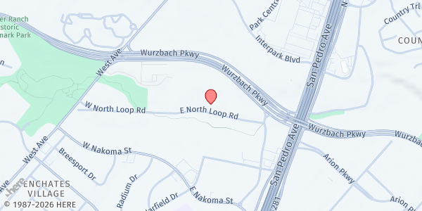 Map showing Coker Methodist Church at 231 E. North Loop Rd., San Antonio, TX