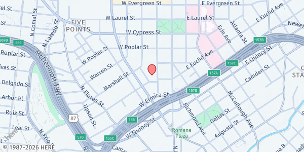 Map showing Community First Health Plans (Any Baby Can) - San Antonio at 217 Howard St., San Antonio, TX