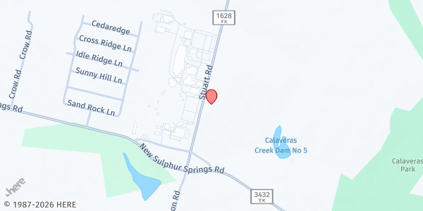 Map showing Community First Health Plans at CAST Lead High School at 7284 FM 1628, San Antonio, TX