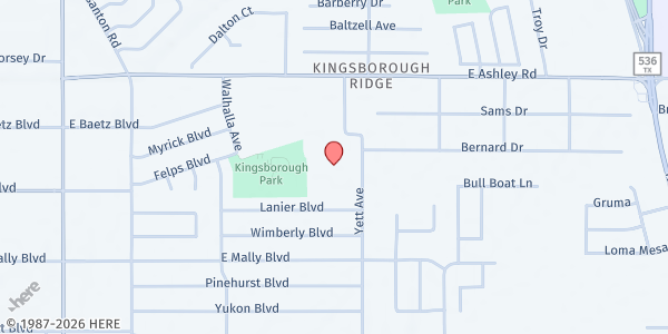 Map showing Community First Health Plans (Schulze Elementary - HISD) at 9131 Yett Dr., San Antonio, TX