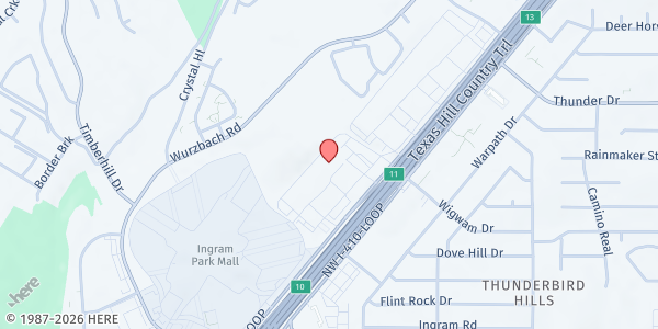 Map showing Doris Griffin Senior One Stop Center at 6157 Northwest Loop 410, San Antonio, TX