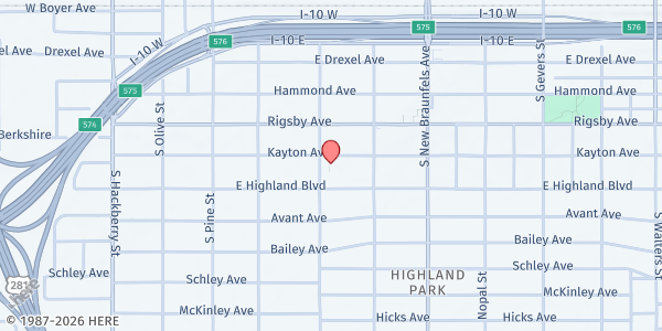 Map showing East St. Paul UMC at 502 Kayton Ave., San Antonio, TX