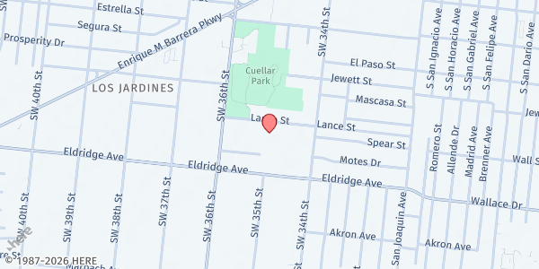 Map showing Edgewood Fine Arts at 402 Lance St, SAN ANTONIO, TX