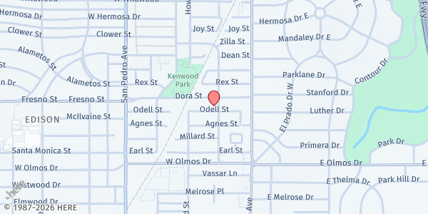 Map showing El Salvador Assembly of God - Little Free Pantry at 201 Odell St., San Antonio, TX