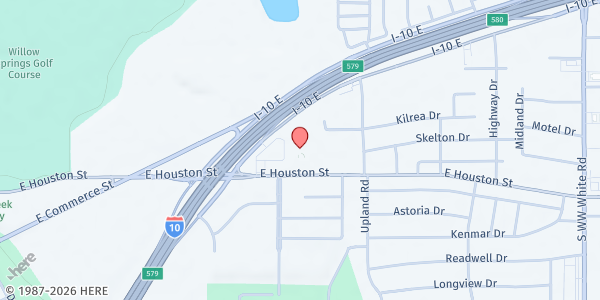 Map showing Ephesus SDA Church at 4123 E. Houston St., San Antonio, TX