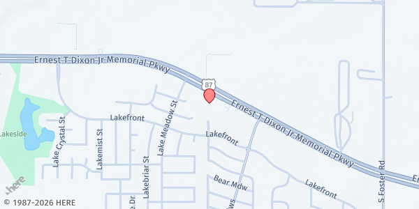 Map showing Ernest T Dixon UMC at 6060 US Hwy. 87 E., San Antonio, TX