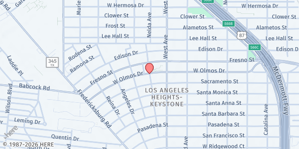 Map showing Four Winds at 2002 W. Olmos Dr., SAN ANTONIO, TX