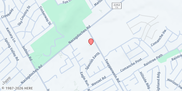 Map showing Genesis Full Life Fellowship at 15549 Toepperwein Rd., San Antonio, TX