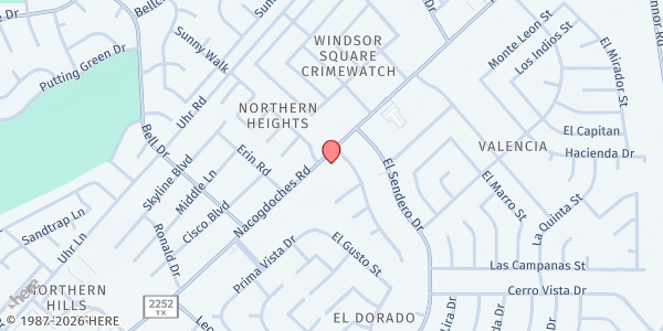 Map showing GodChasers Community Church at 13032 Nacogdoches Rd., San Antonio, TX