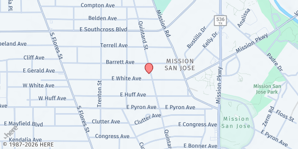 Map showing Harlandale-Memorial Stadium at 1109 Apollo St, SAN ANTONIO, TX