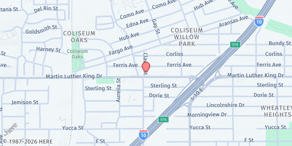 Map showing HOME Intervention Services at 3003 Martin Luther King Dr., San Antonio, TX