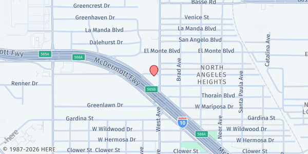 Map showing Iglesia Adventista Los Tres Angeles - SDA Church at 106 Sherwood Dr., San Antonio, TX