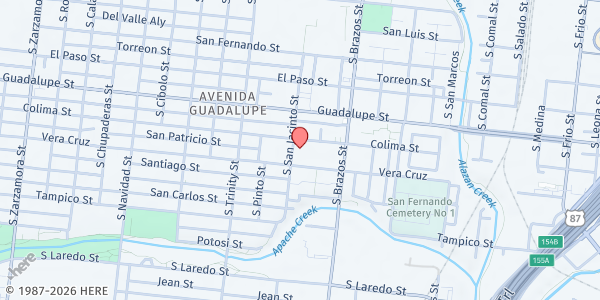 Map showing Inman Christian Center Westside at 1214 Colima St., San Antonio, TX