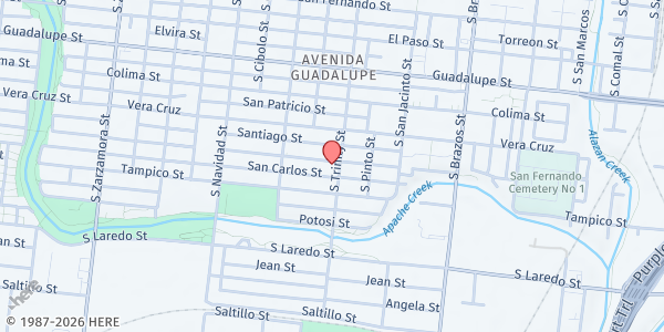 Map showing Inner City Development - Main Location at 1300 Chihuahua St., San Antonio, TX