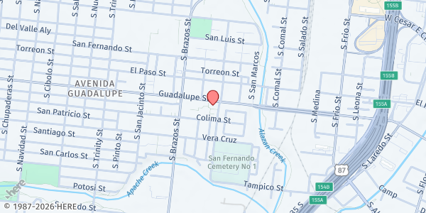 Map showing JT Brackenridge Elementary - Life Restored Church Food Distribution at 1214 Guadalupe St., San Antonio, TX