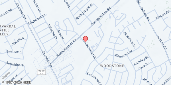 Map showing King of Kings Lutheran Church at 13888 Dreamwood Dr., San Antonio, TX