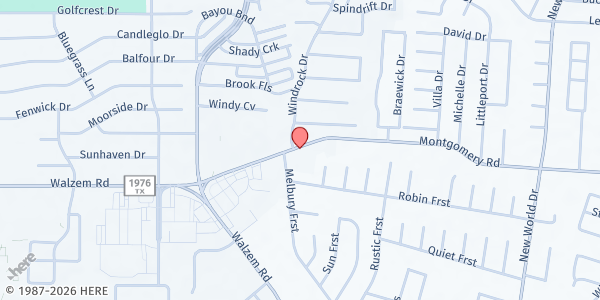 Map showing Masjid Ar-Rayhan at 6126 MONTGOMERY DR, San Antonio, TX