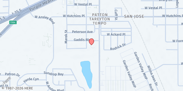 Map showing Mercy Church San Antonio at 8311 S. Zarzamora St., San Antonio, TX