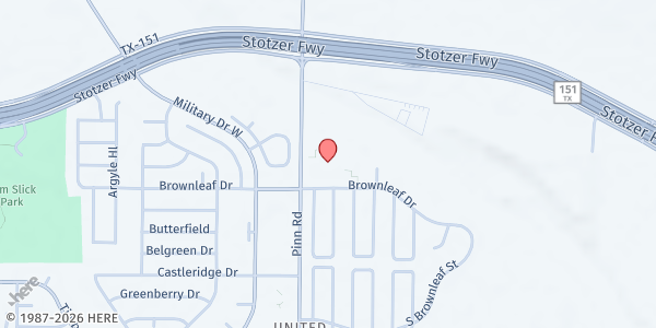 Map showing Passmore Elementary School - SAISD at 570 Pinn Rd., San Antonio, TX