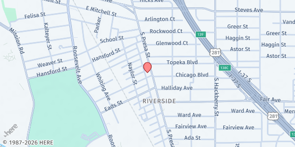 Map showing Presa Community Center at 3721 S. Presa St., San Antonio, TX