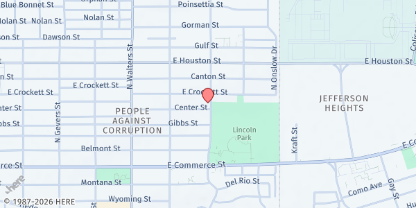 Map showing Progressive Missionary Baptist Church Food Pantry at 1859 Center St., San Antonio, TX
