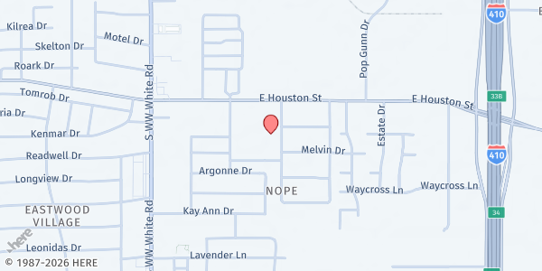 Map showing S.J. Davis M.S. at 4702 E Houston St, SAN ANTONIO, TX